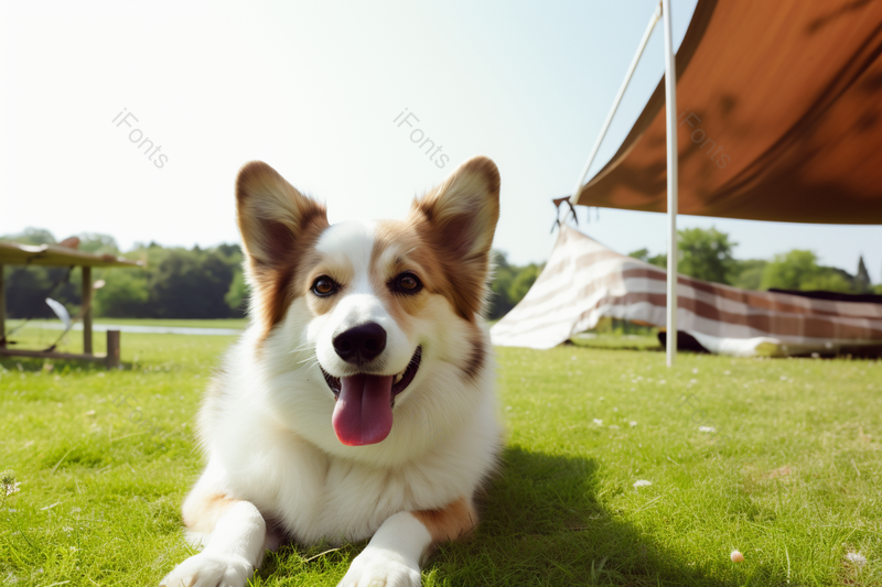 可爱宠物柯基狗狗在草地上玩耍,高清,摄影图,摄影图片,图片大全,摄影图免费下载